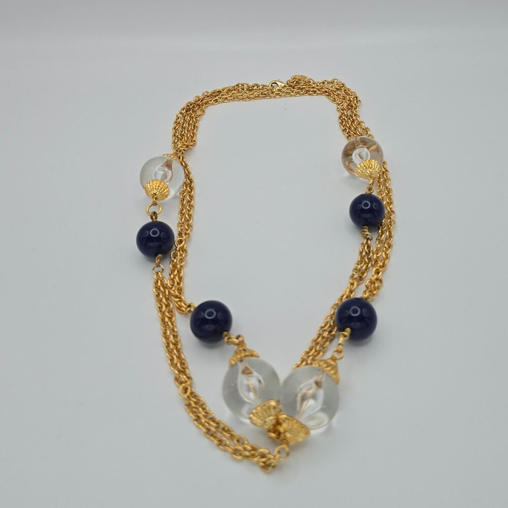 Vintage Ben Amun Gold and Bead Long Necklace - Picture 4 of 4